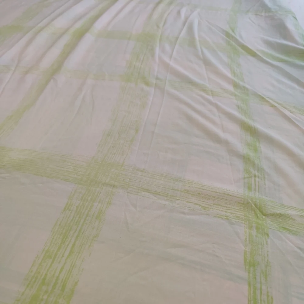 Vintage Queen Fitted Sheet / Blue/Green Pastel / Watercolor